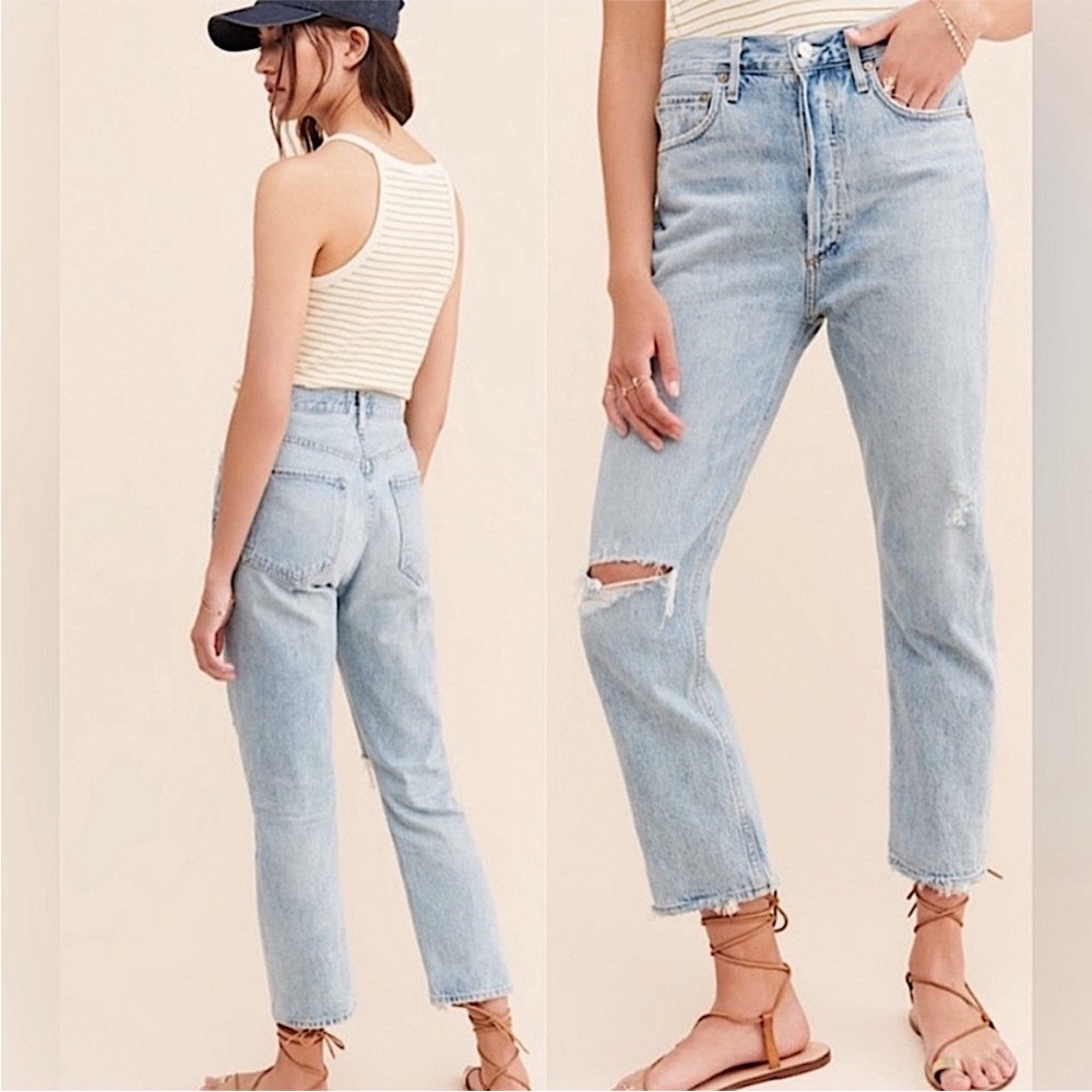 Agolde Riley Light Blue Denim Jeans. Size 29.